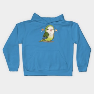 Green Quaker Parrot Kids Hoodie